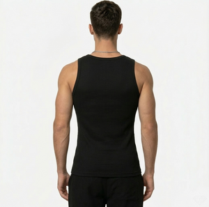 Tank Tops Herren | 100% Baumwolle | 2 Paar Schwarz