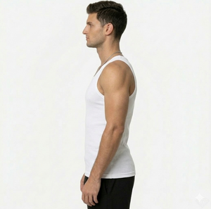 Tank Tops Herren | 100% Baumwolle | 2 Paar Weiß
