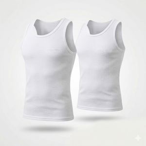 Tank Tops Herren | 100% Baumwolle | 2 Paar Weiß