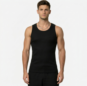Tank Tops Herren | 100% Baumwolle | 2 Paar Schwarz