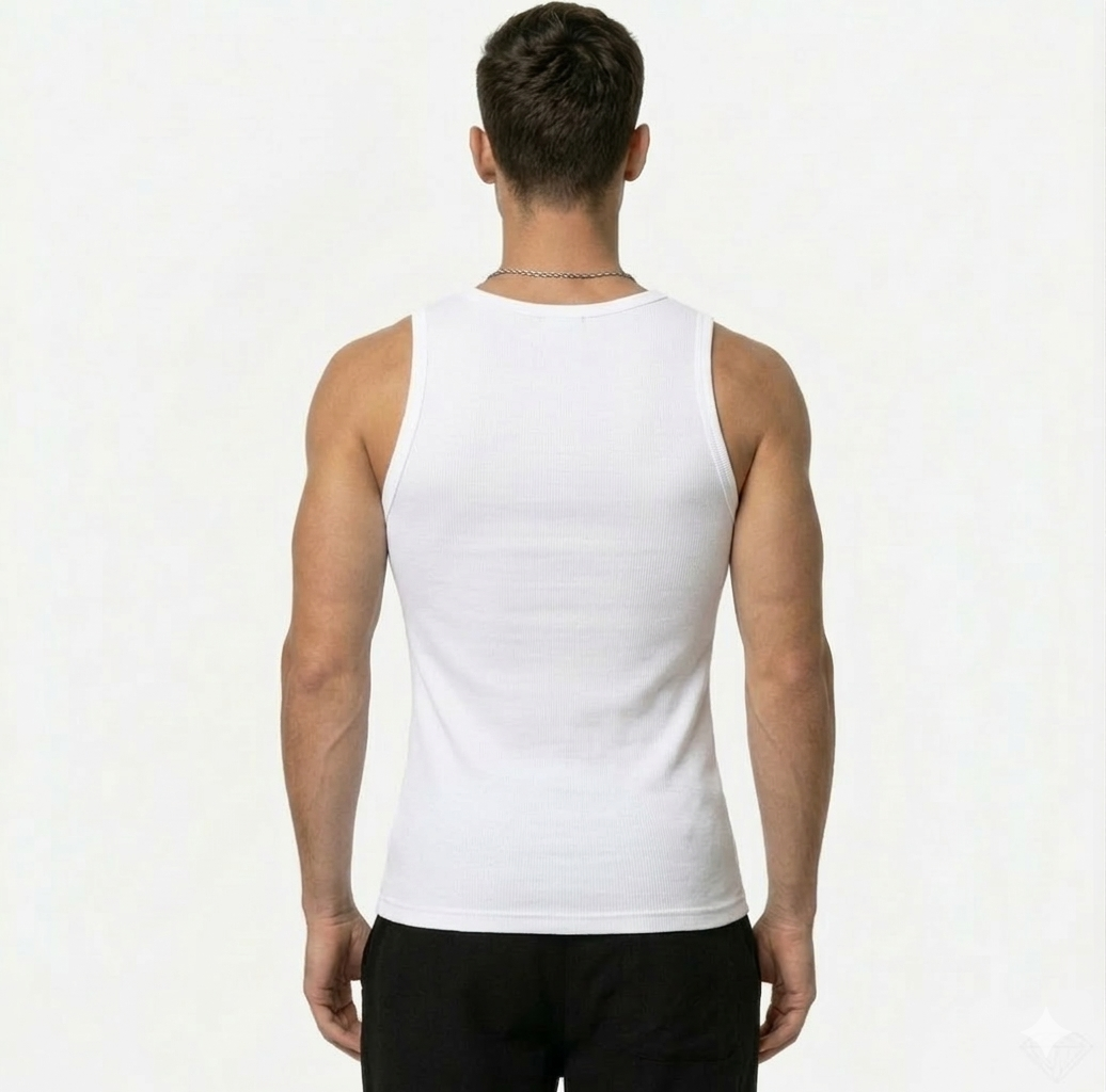 Tank Tops Herren | 100% Baumwolle | 2 Paar Weiß