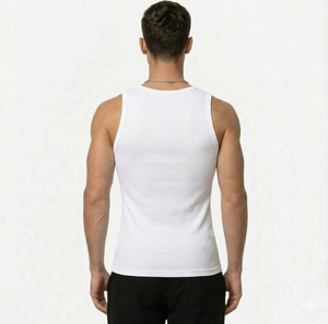 Tank Tops Herren | 100% Baumwolle | 2 Paar Weiß