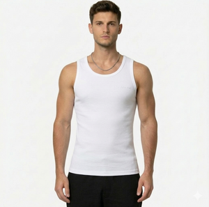 Tank Tops Herren | 100% Baumwolle | 2 Paar Weiß