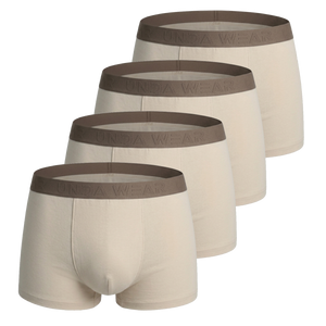 Boxershorts Herren | Aus gekämmter Baumwolle | 4 Pack Beige